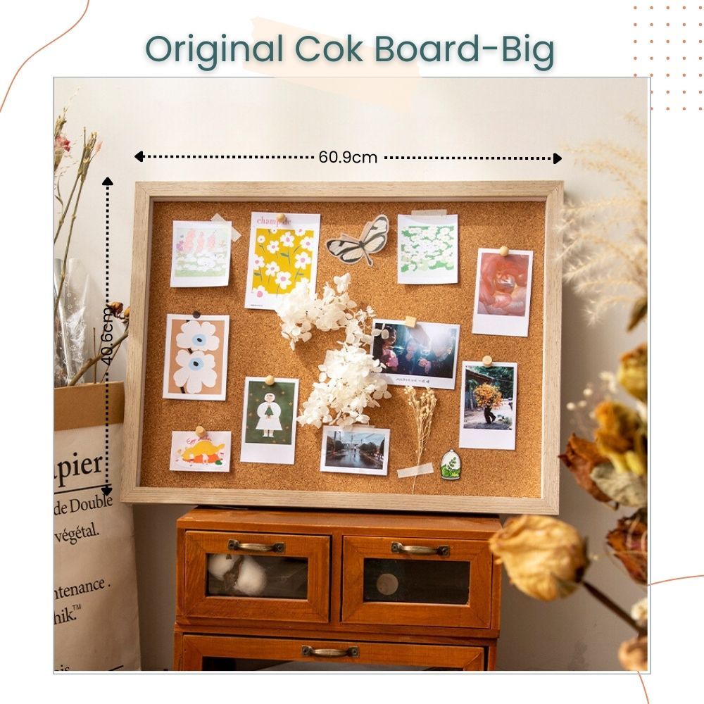 Solid Wooden Photo Frame Cok Board Decorative Wall Student Study Room Decor