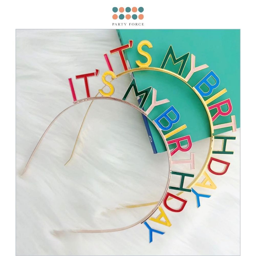 Its My Birthday Medal Colorful Headband Tiara for Birthday Accessories