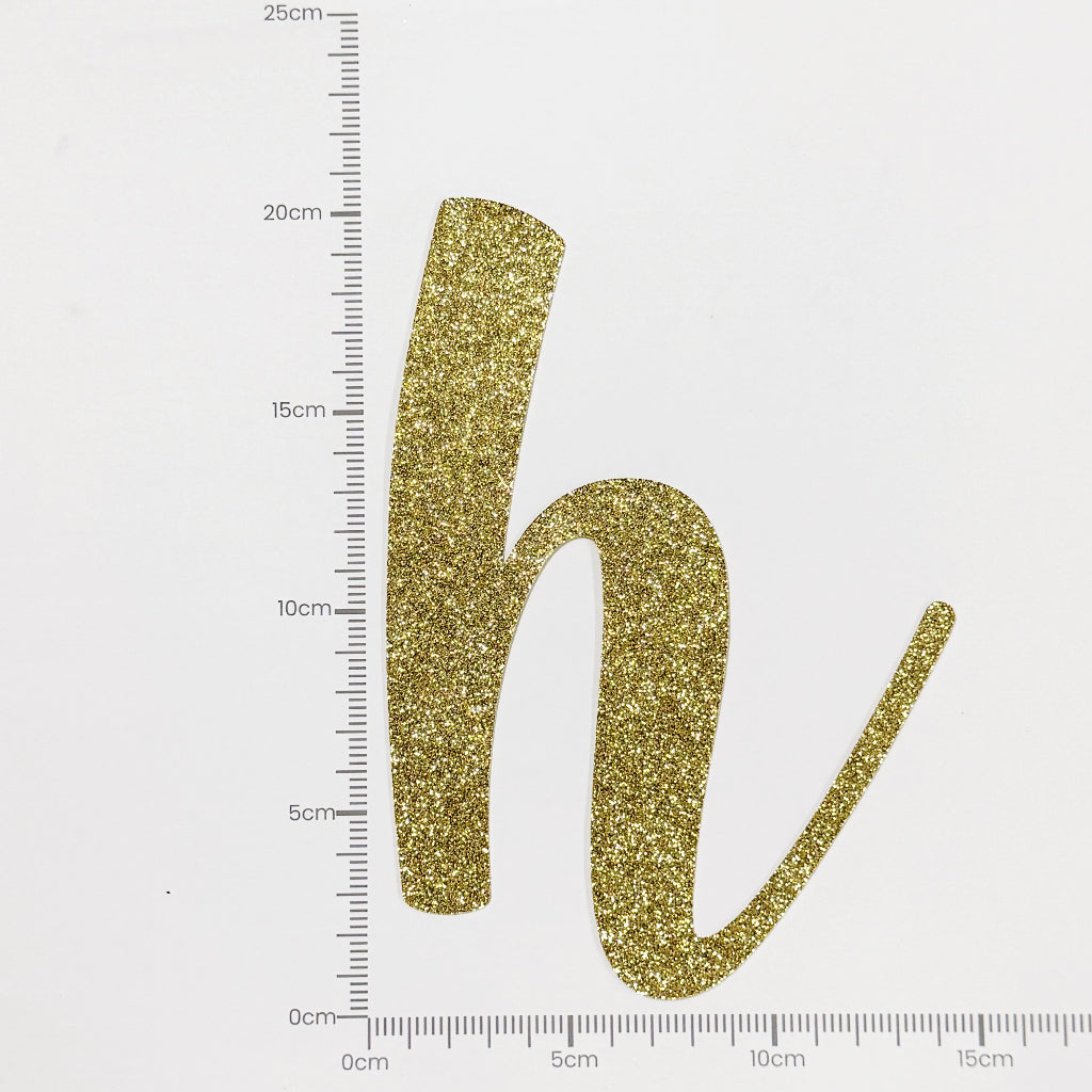 Happy Birthday Banner Custom Cursive Glitter Gold Script Font Banner