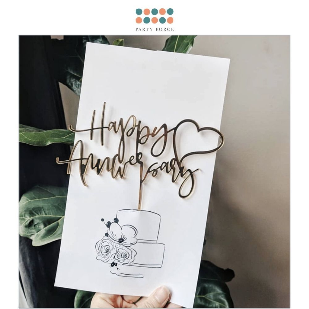 Happy Anniversary Acrylic Cake Topper for anniversary parties cake decoration