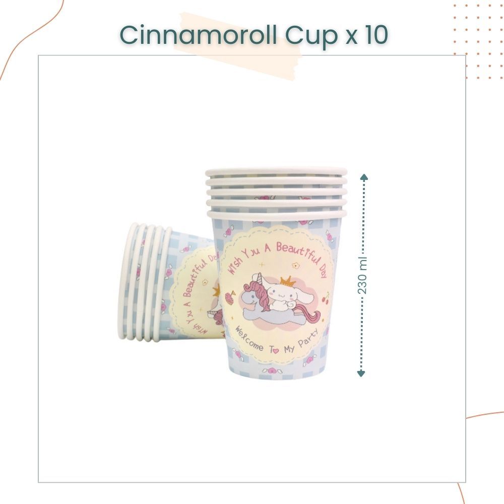 Sanrio Cinnamoroll Kuromi Disney StellaLou Disposable Tableware HBD Banner for Birthday Party Decoration