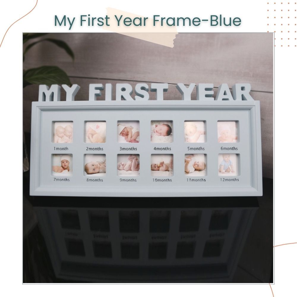 My First Year 12 Month Memorial Baby Photo Frame for Baby 1st Birthday