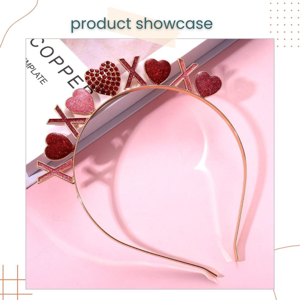 Valentine's Day XOXO Heart Crystal Headband Tiara for Valentine