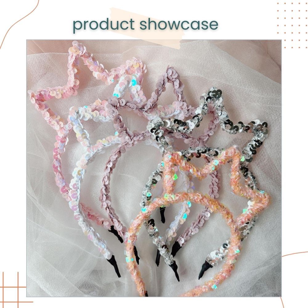 Glitter Star Crown Party Headband Tiara for Birthday Party Accessories