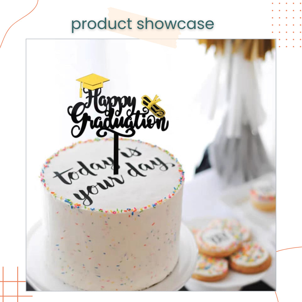 Happy Graduation Cake Topper for Cake Decoration