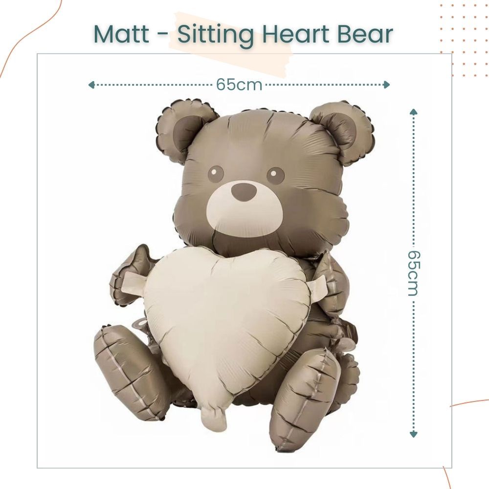 Premium Matt Finishing Airplane Car Rainbow Bear foil balloon for Birthday Decoration