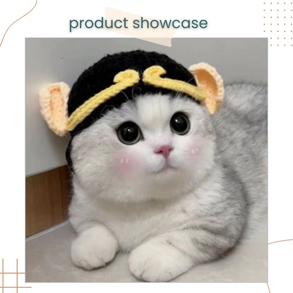 Pets Cat and Dog Cute Zhu Bajie Knitted Hat Funny Transformation Costume