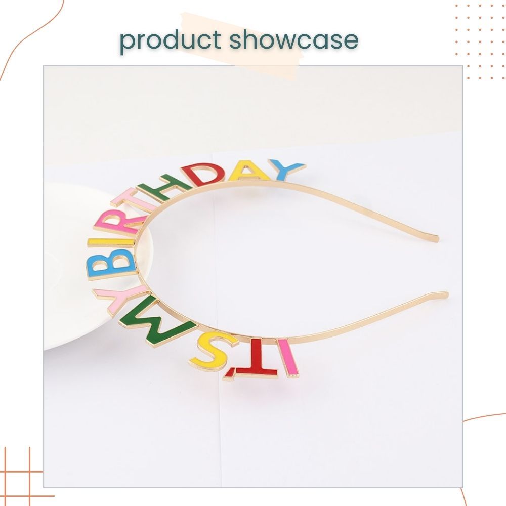 Its My Birthday Medal Colorful Headband Tiara for Birthday Accessories