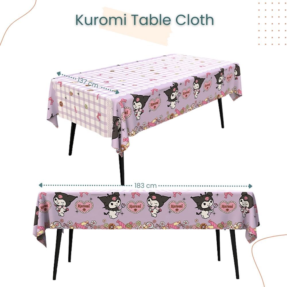 Sanrio Cinnamoroll Kuromi Disney StellaLou Disposable Tableware HBD Banner for Birthday Party Decoration