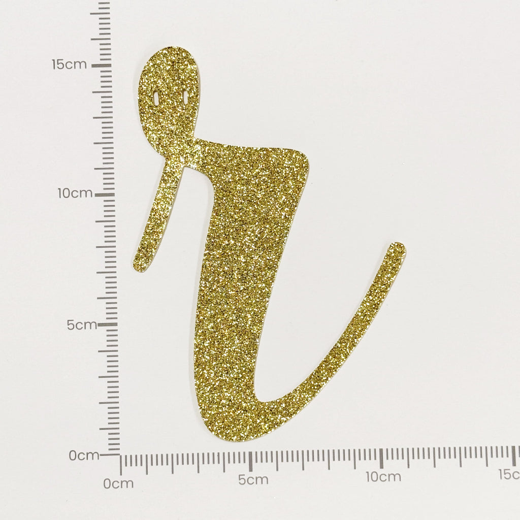 Happy Birthday Banner Custom Cursive Glitter Gold Script Font Banner