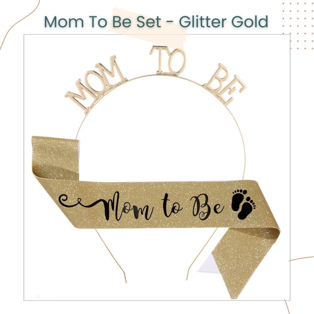Mom To Be Satin Sash and Tiara Value Pack Set for Mummy