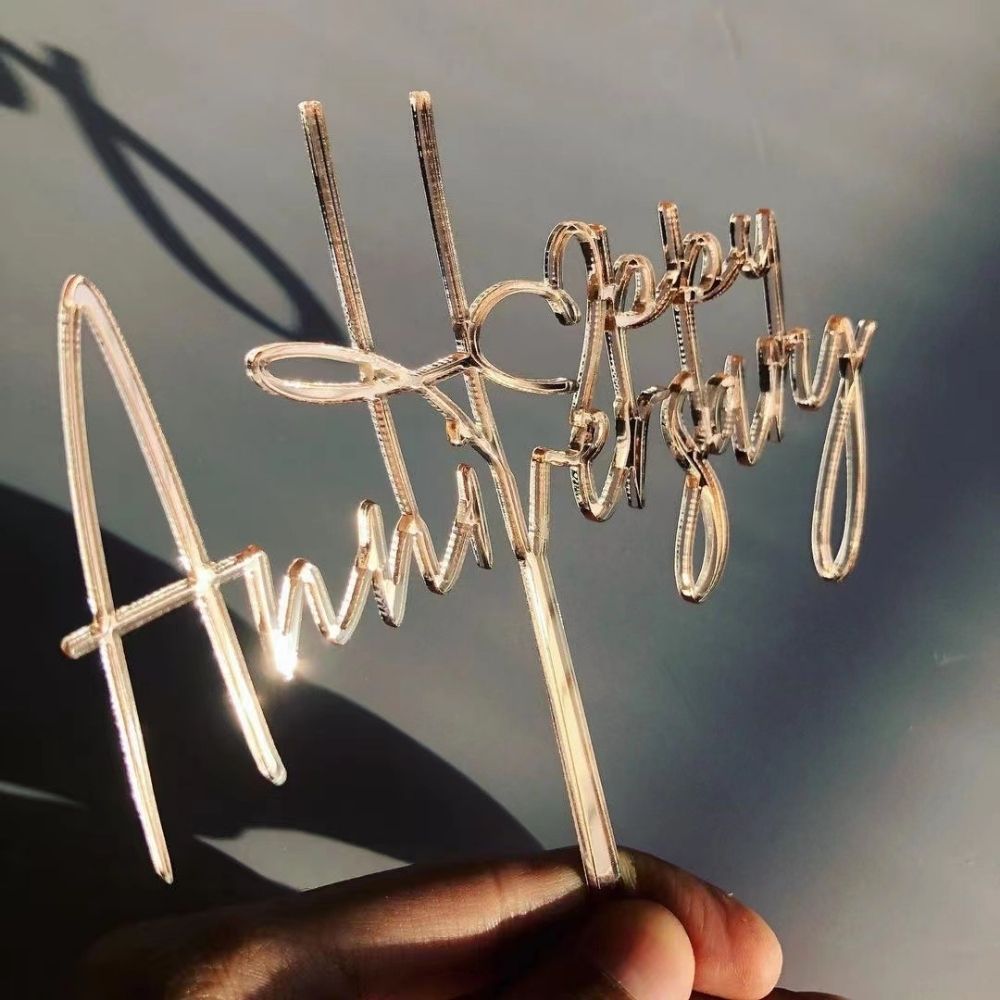 Happy Anniversary Acrylic Cake Topper for anniversary parties cake decoration