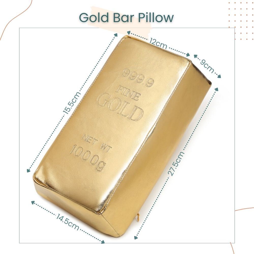 Mother's day Creative Huge Simulation Gold Bar Rectangular Pillow for Birthday Prank Gift