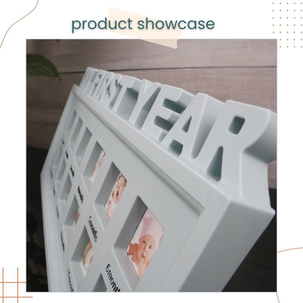 My First Year 12 Month Memorial Baby Photo Frame for Baby 1st Birthday