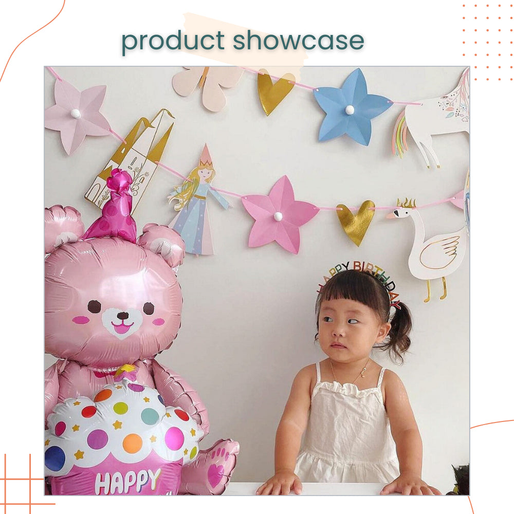 Unicorn Princess Theme Happy Birthday Decoractive Banner for Event Party Decoration