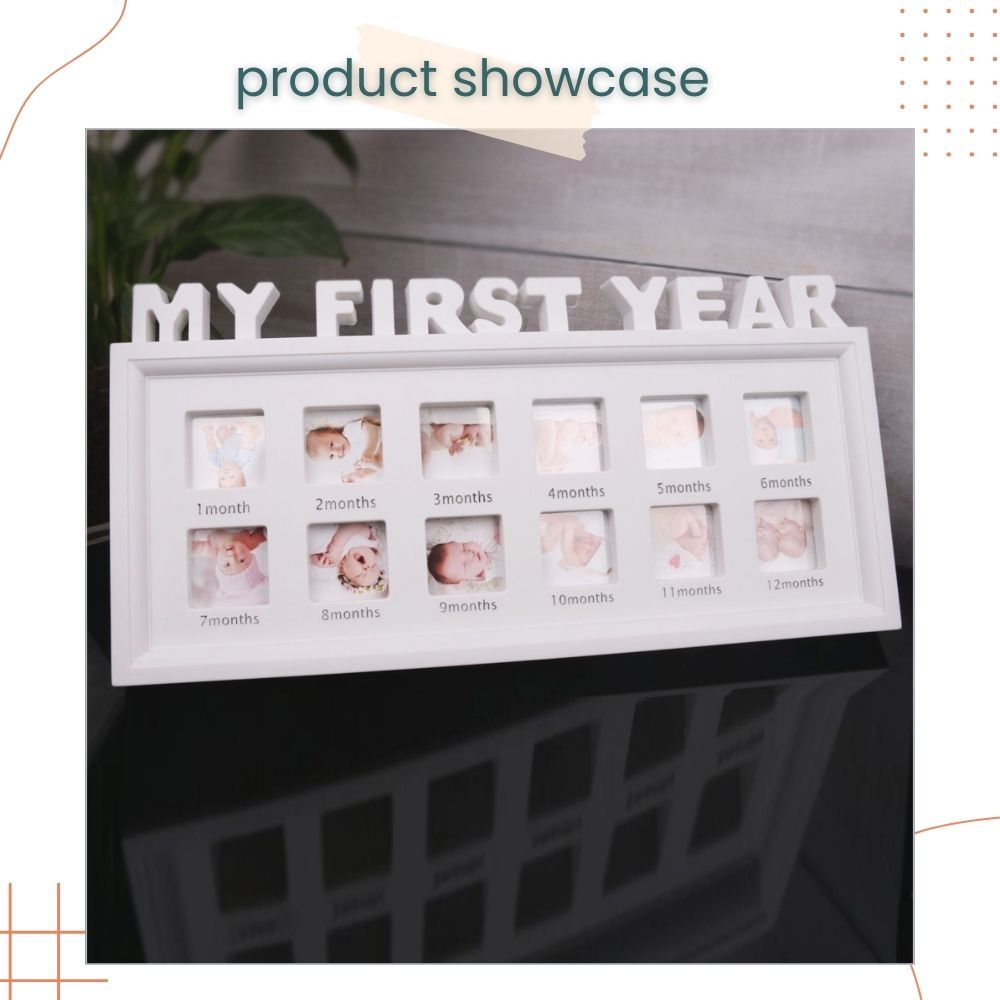 My First Year 12 Month Memorial Baby Photo Frame for Baby 1st Birthday
