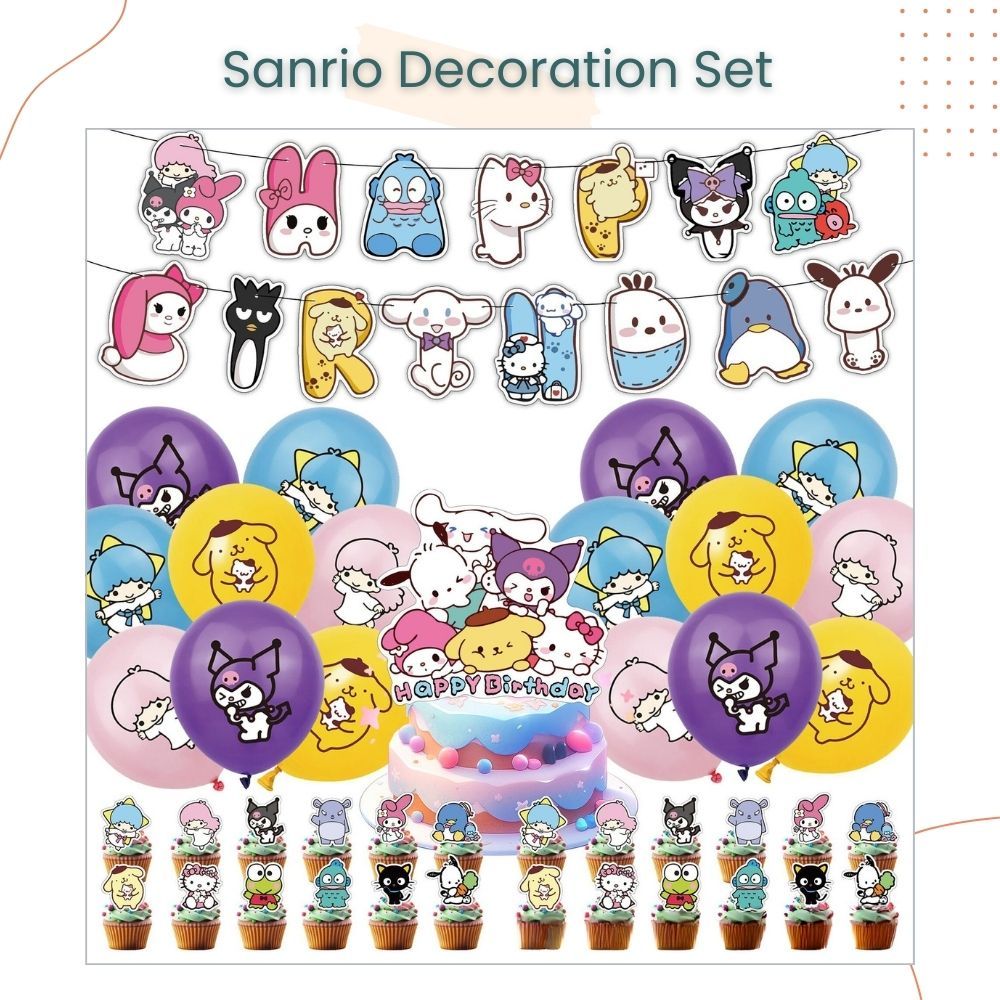 Sanrio Theme Cinnamoroll Kuromi Hello Kitty Balloon Pack for Birthday Party