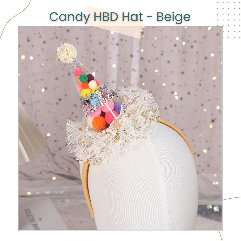 Rainbow Candy Birthday Hat Headband for Party Hair Accessories Birthday Event