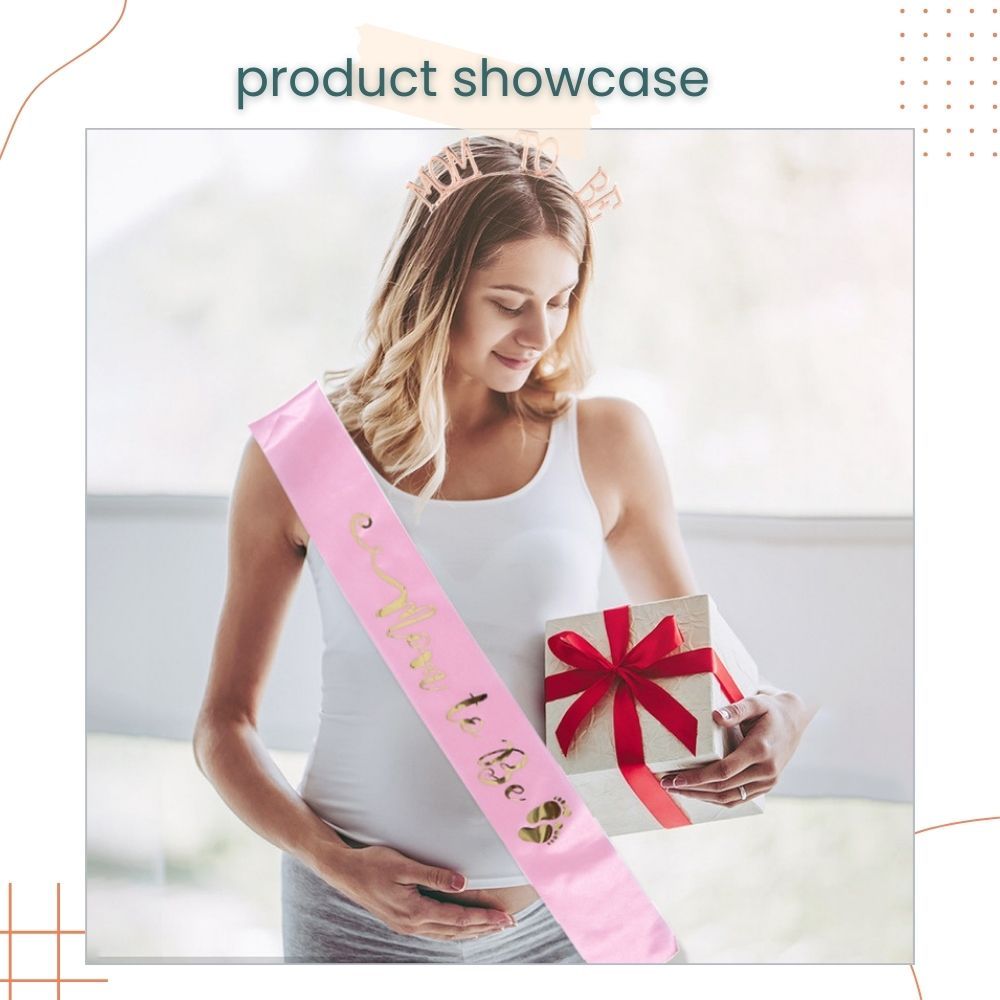 Mom To Be Satin Sash and Tiara Value Pack Set for Mummy