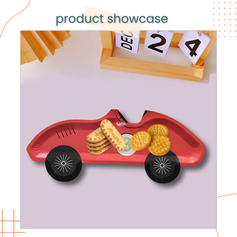 Vintage Racing Car Theme Plates Disposable Tableware for Events Birthday Party