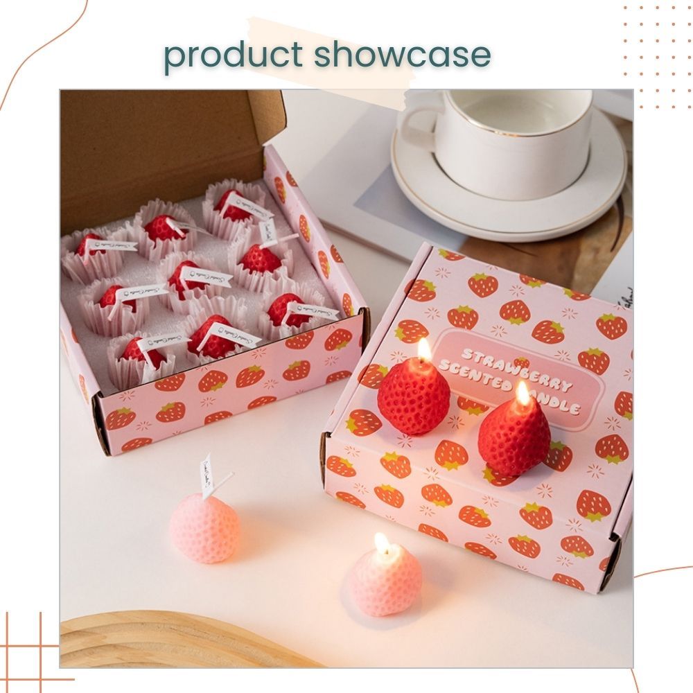 Strawberry Scented Candle Creative Ornaments for Living Home Birthday Gift