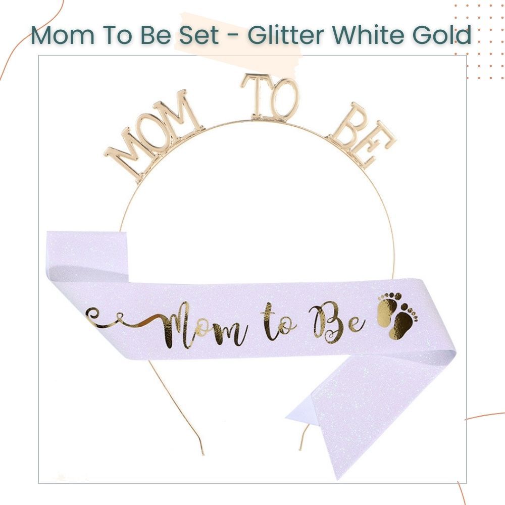Mom To Be Satin Sash and Tiara Value Pack Set for Mummy