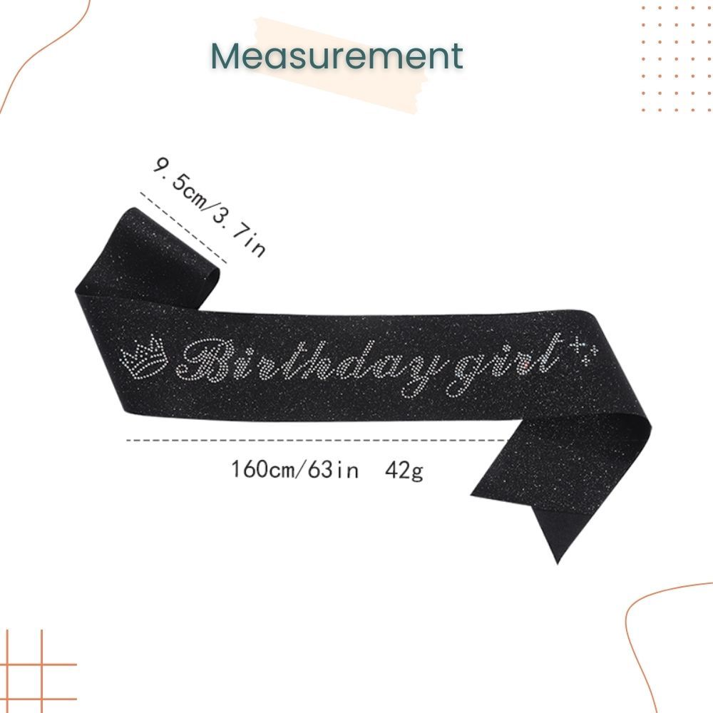 New Edition Glitter Diamond Birthday Girl Sash Party Accessories