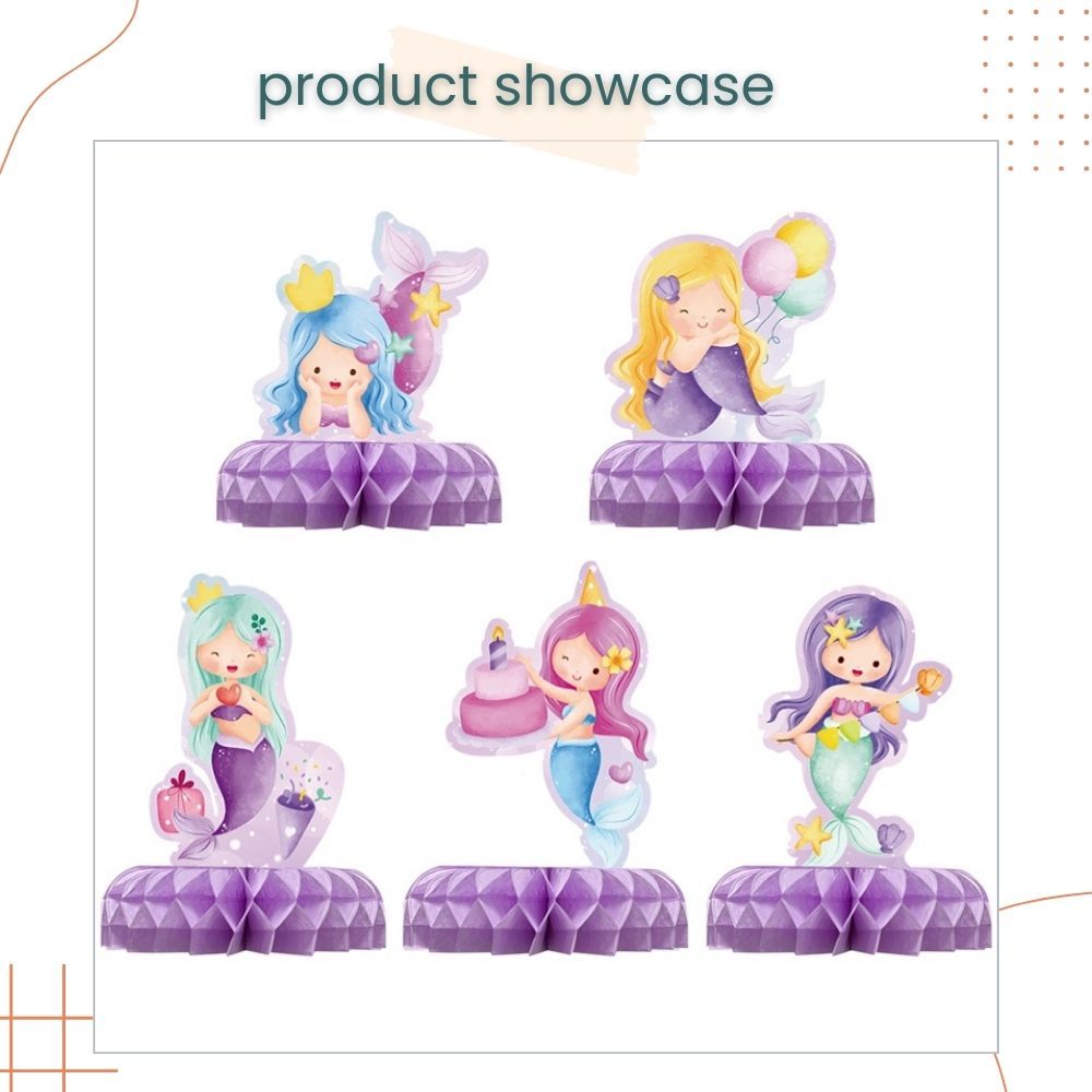 Gender Reveal Theme Black Gold HBD Theme Mermaid Dinosaur Animal Theme Table Décor Honeycomb for Birthday Party