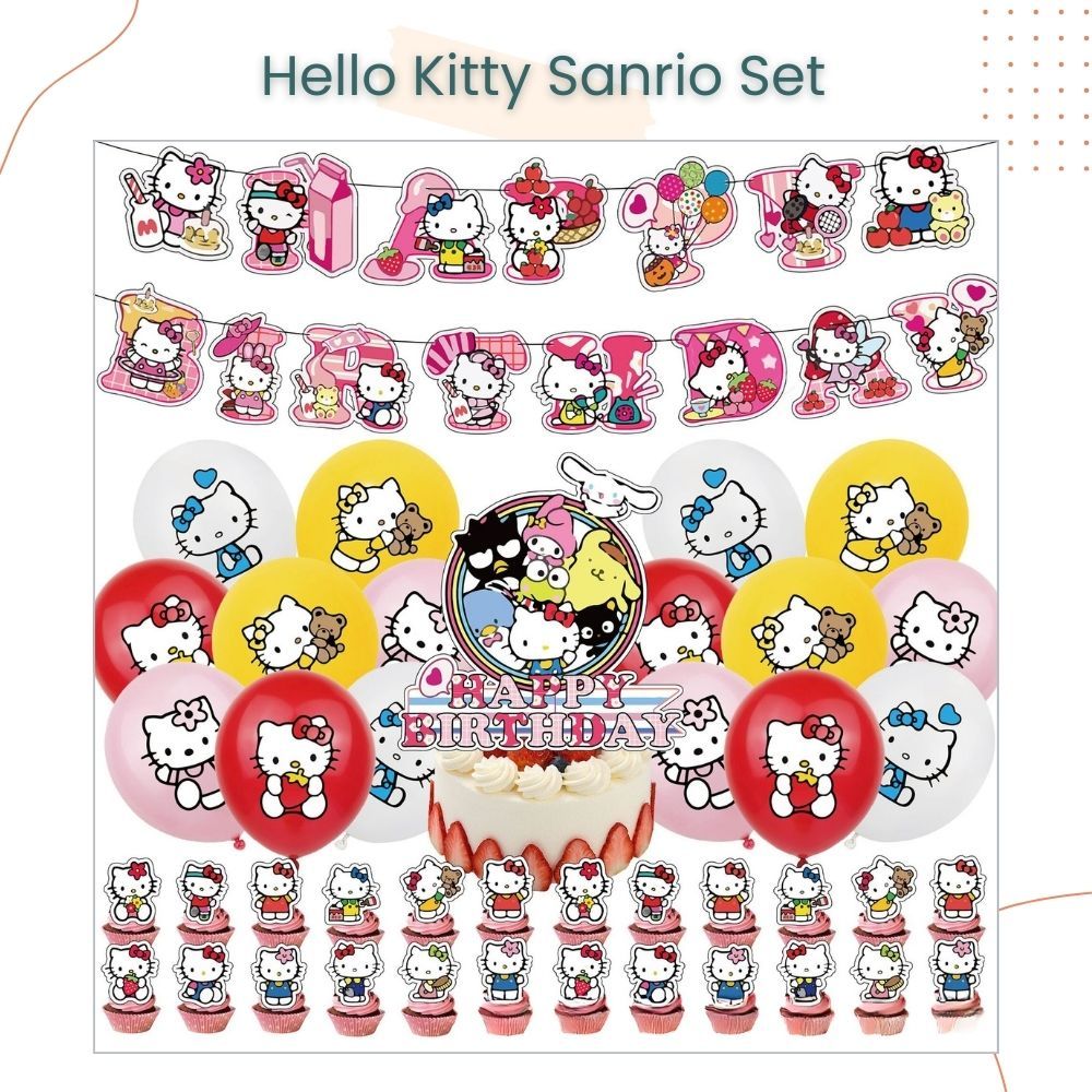 Sanrio Theme Cinnamoroll Kuromi Hello Kitty Balloon Pack for Birthday Party