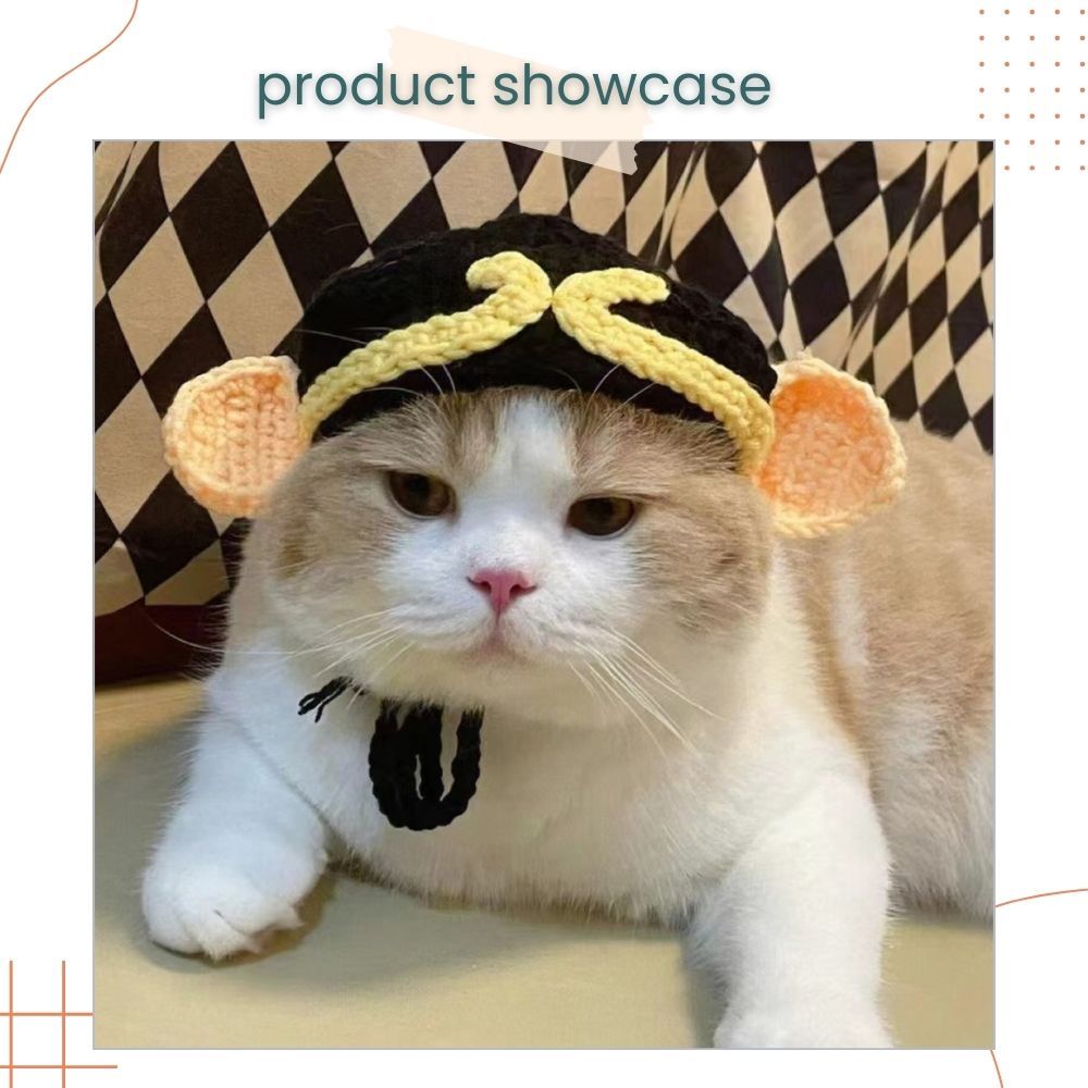 Pets Cat and Dog Cute Zhu Bajie Knitted Hat Funny Transformation Costume