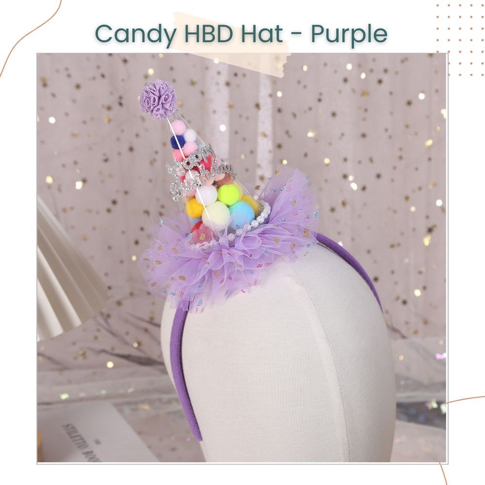 Rainbow Candy Birthday Hat Headband for Party Hair Accessories Birthday Event