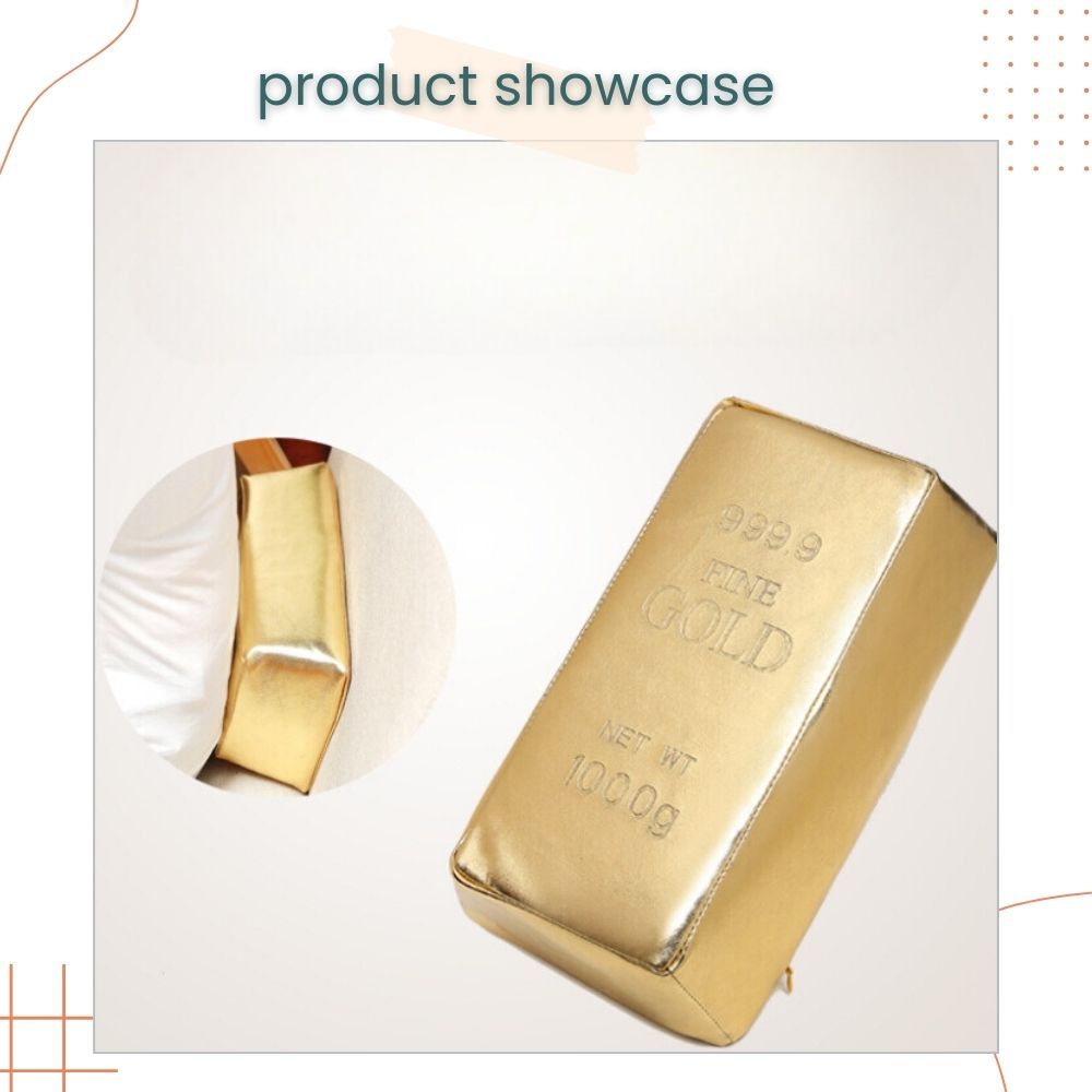 Mother's day Creative Huge Simulation Gold Bar Rectangular Pillow for Birthday Prank Gift