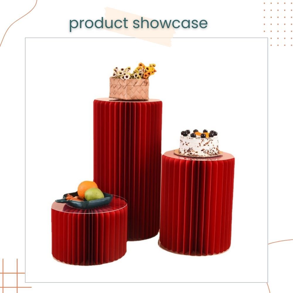 Paper Folding Stand Roman Column Dessert Table for Birthday Wedding Decoration