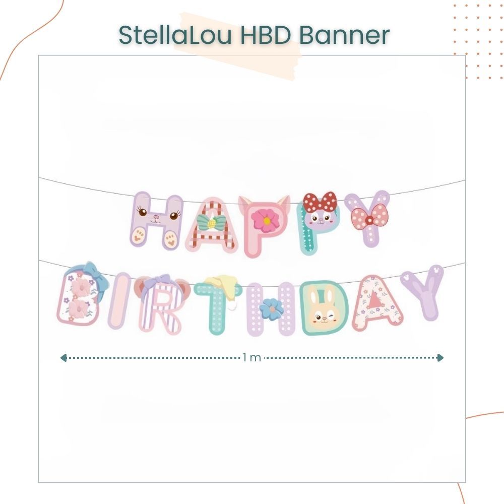 Sanrio Cinnamoroll Kuromi Disney StellaLou Disposable Tableware HBD Banner for Birthday Party Decoration