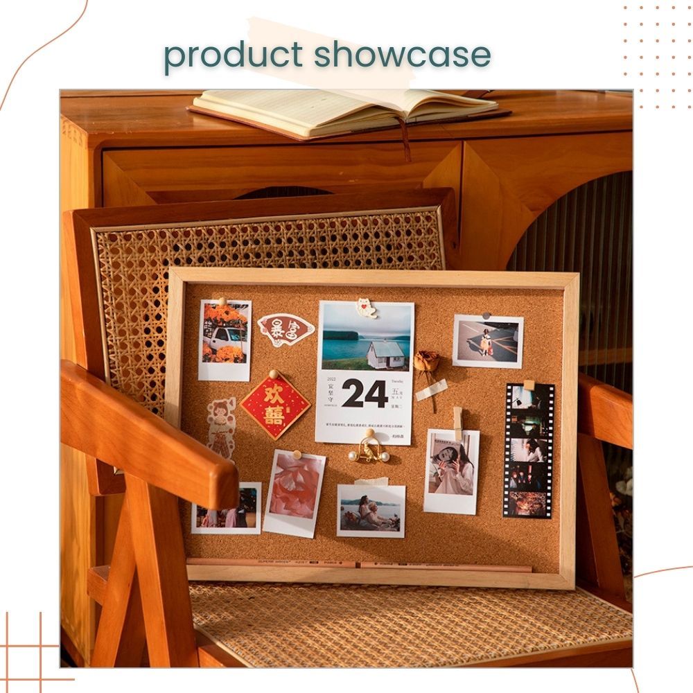 Solid Wooden Photo Frame Cok Board Decorative Wall Student Study Room Decor