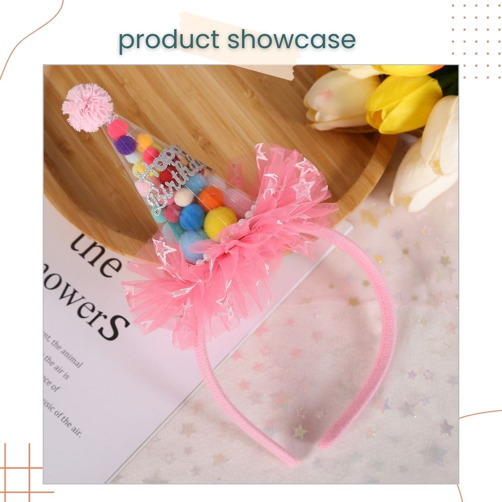 Rainbow Candy Birthday Hat Headband for Party Hair Accessories Birthday Event