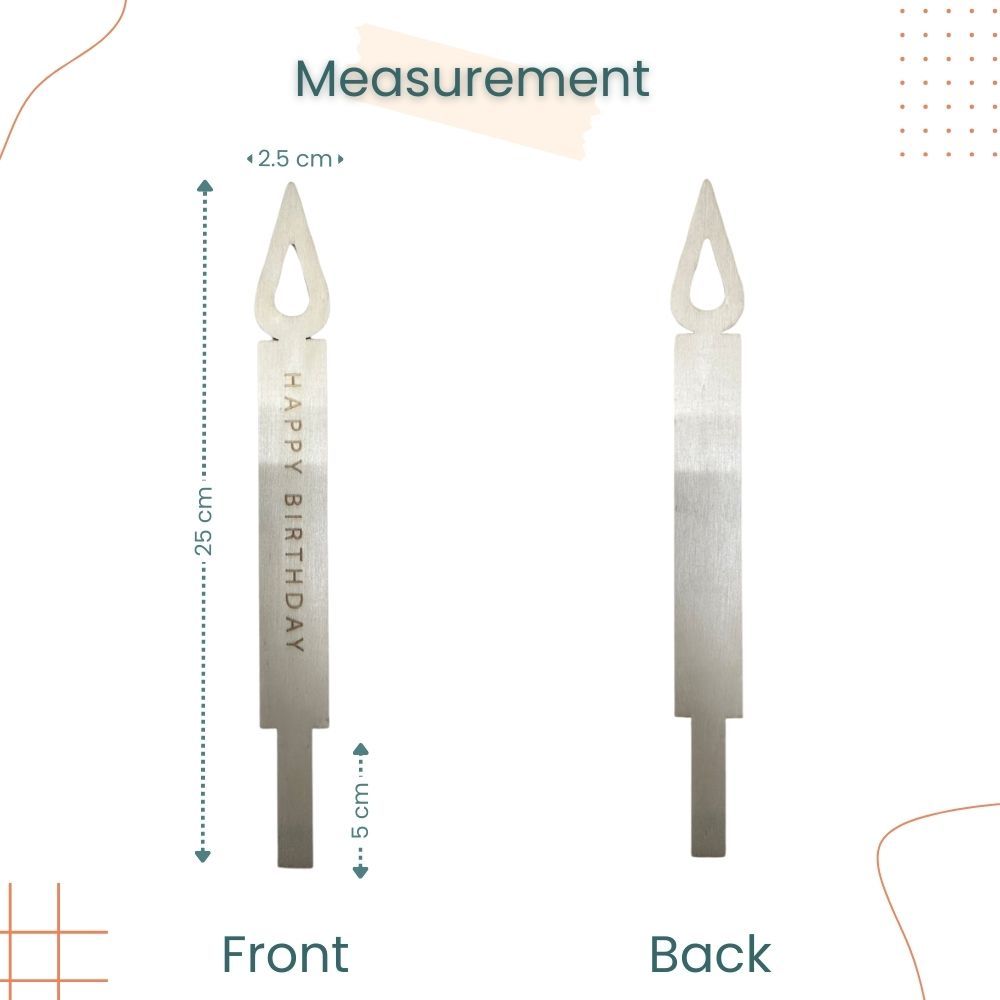 Simple Wooden Style Candle Design Topper for Birthday Party Cake Decoration