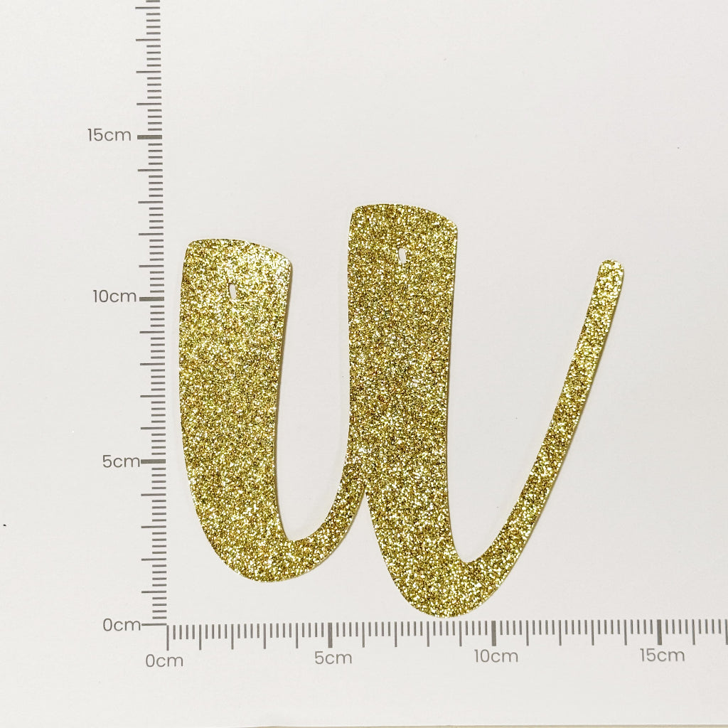 Happy Birthday Banner Custom Cursive Glitter Gold Script Font Banner