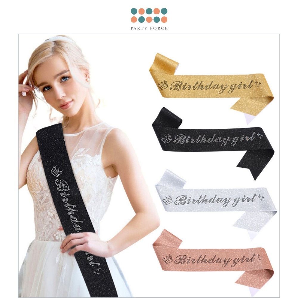 New Edition Glitter Diamond Birthday Girl Sash Party Accessories