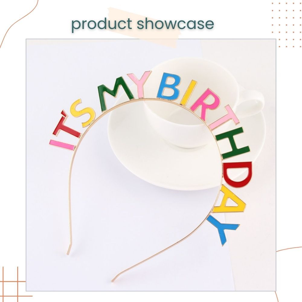 Its My Birthday Medal Colorful Headband Tiara for Birthday Accessories