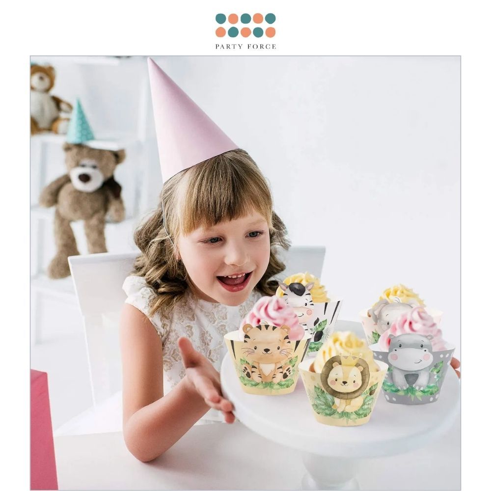 Safari Animal Theme 6 pcs Cupcake Wrapper Set for Birthday Party