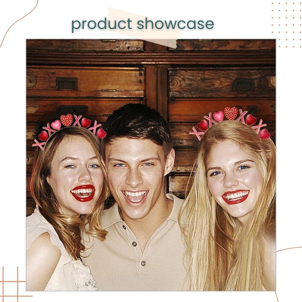 Valentine's Day XOXO Heart Crystal Headband Tiara for Valentine