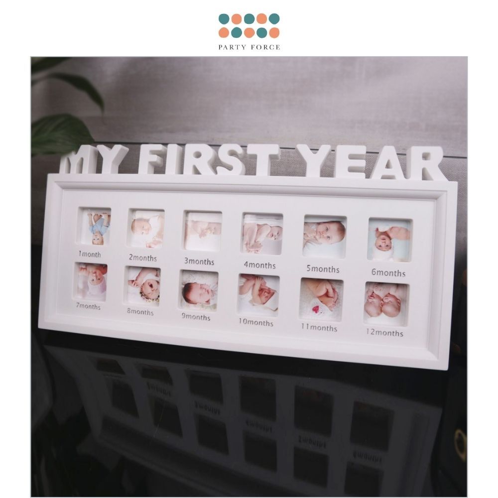 My First Year 12 Month Memorial Baby Photo Frame for Baby 1st Birthday