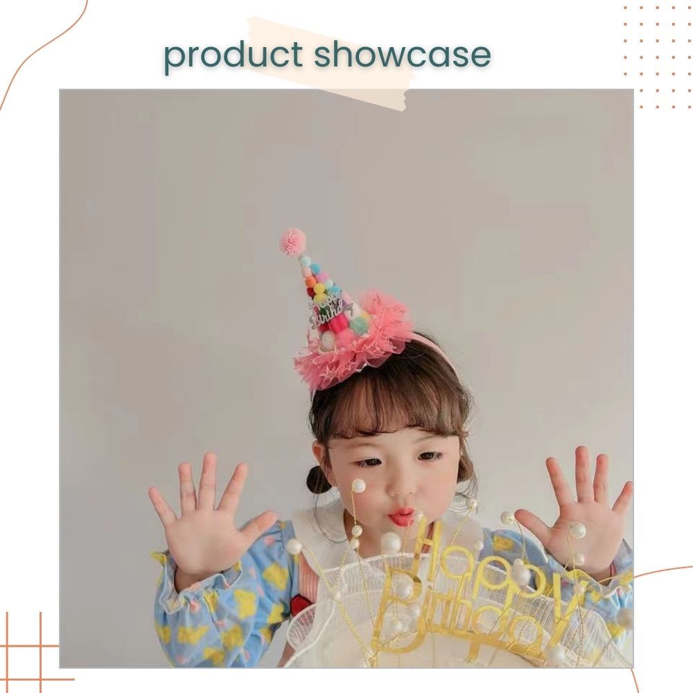 Rainbow Candy Birthday Hat Headband for Party Hair Accessories Birthday Event