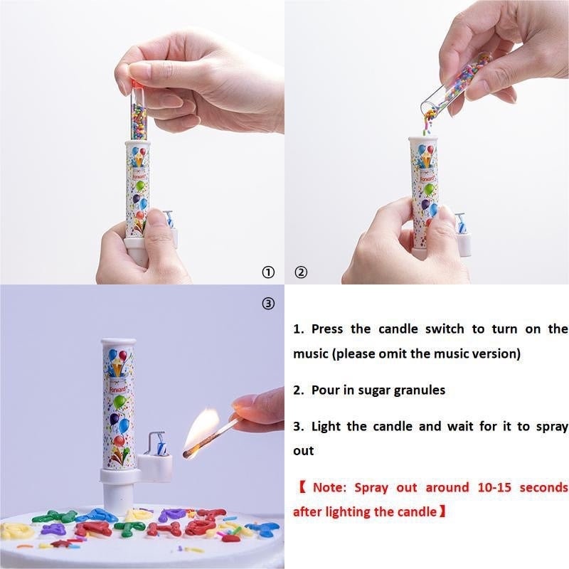 Happy Birthday Candle Double layer Rainbow Music Lotus Birthday Candle