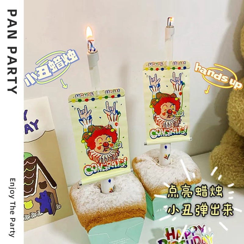 Happy Birthday Candle Double layer Rainbow Music Lotus Birthday Candle