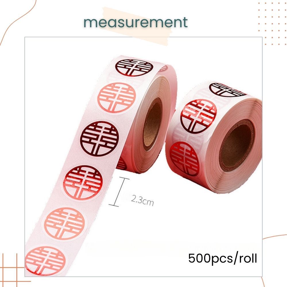 囍 Chinese Word Happiness Red Gold Iridescent Sticker 500pcs for Chinese Wedding Decoration