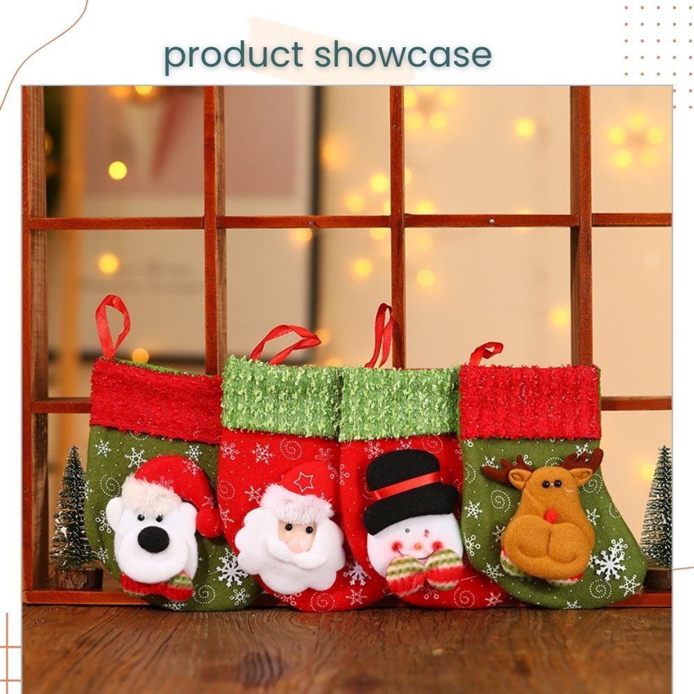 Cute Hanging Christmas Stocking Gift Bag Candy Bag