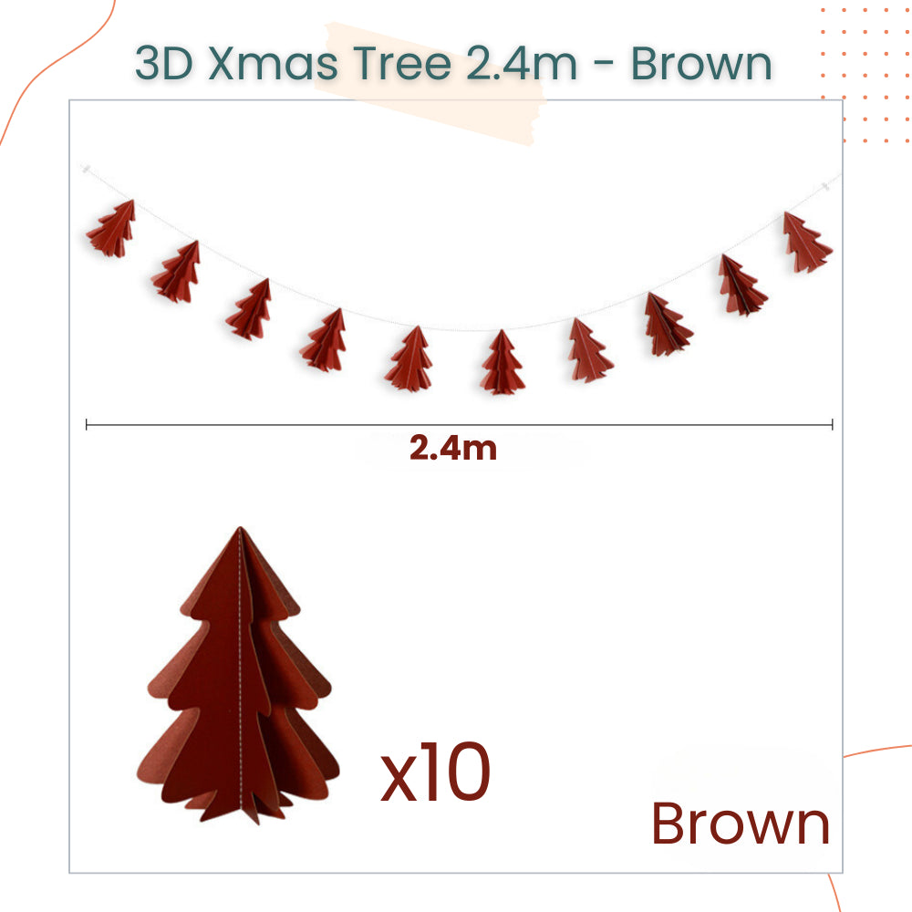 Mini 3D Christmas Decorative Tree Garland Banner for Christmas Decoration