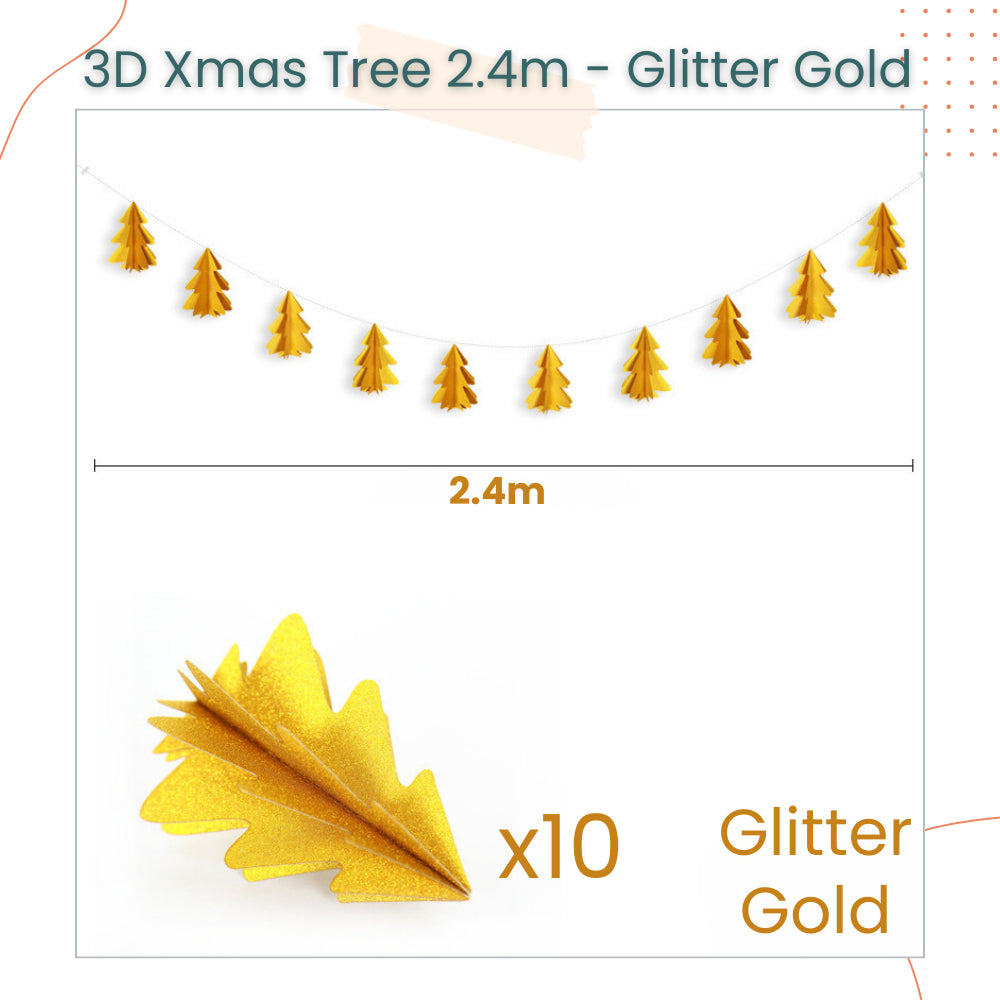 Mini 3D Christmas Decorative Tree Garland Banner for Christmas Decoration